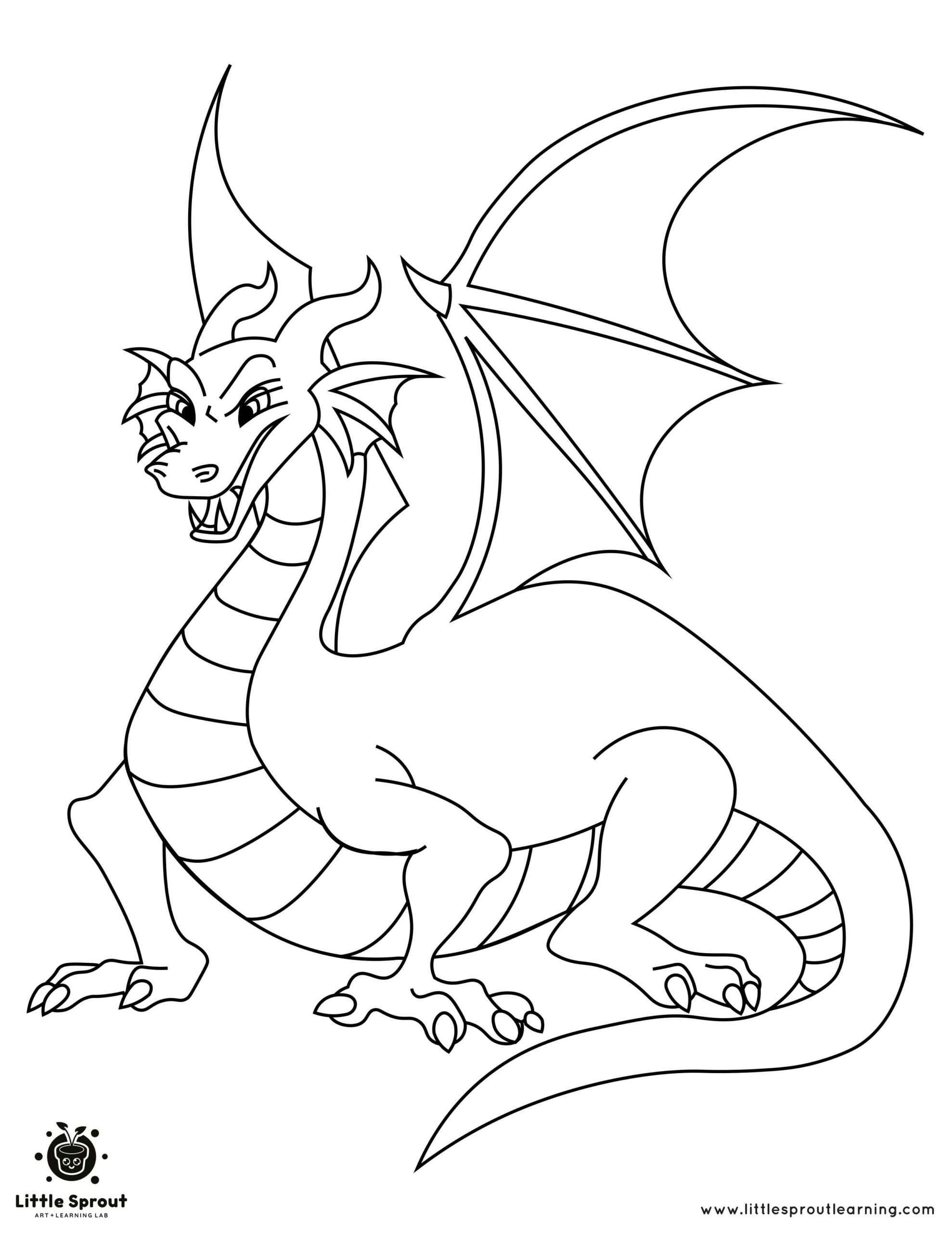 On the Lookout Dragon Coloring Page
