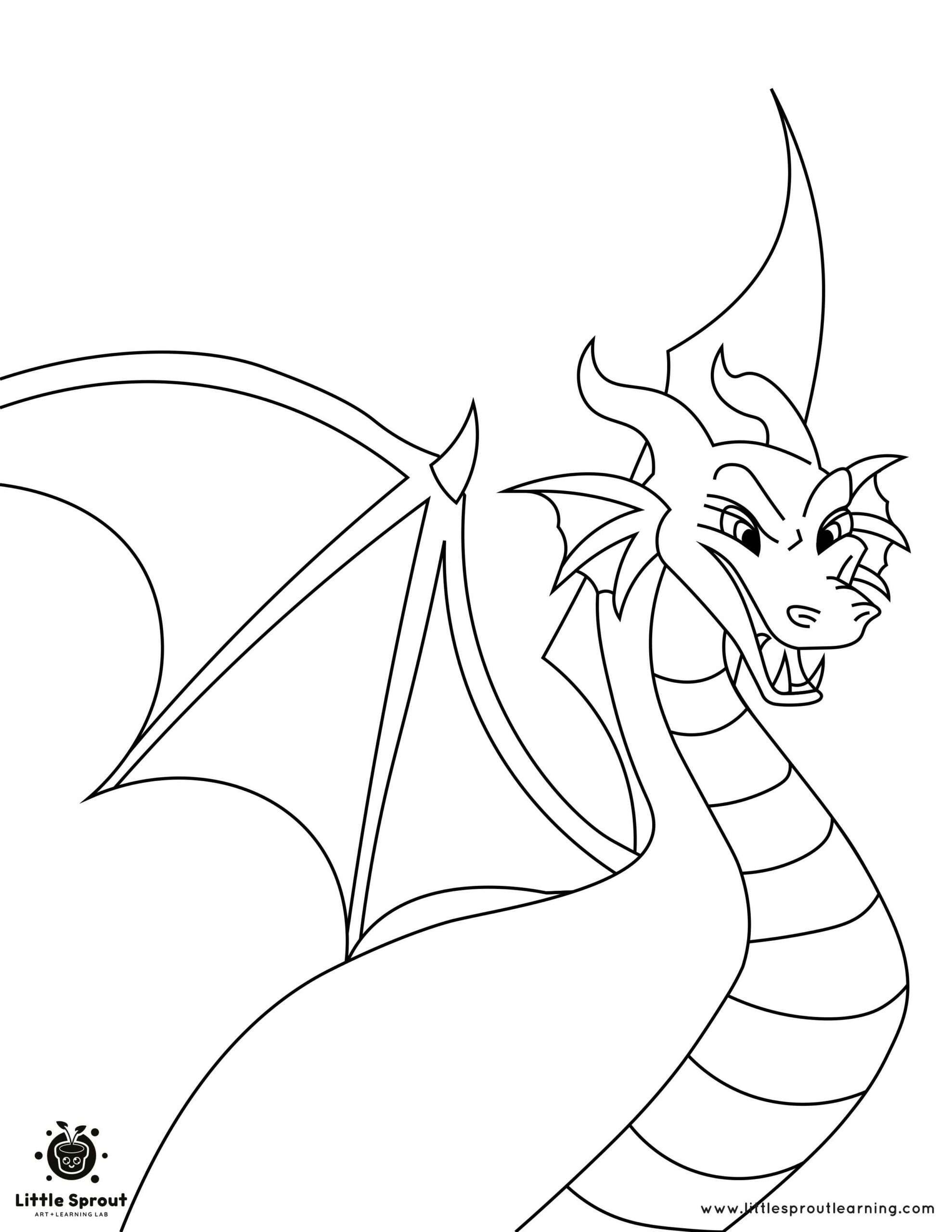 Ready to Attack Dragon Coloring Page