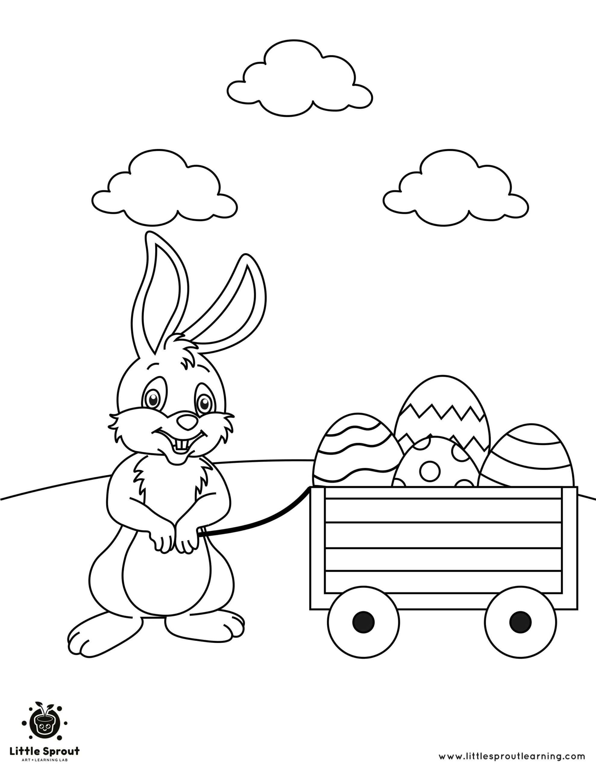 Easter Bunny Delivery Easter Coloring Page