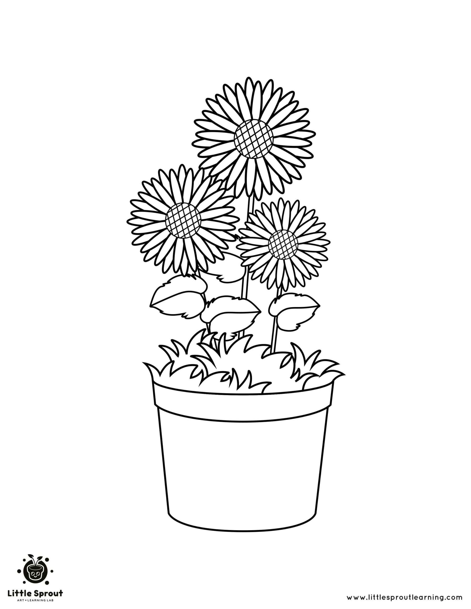 Eye Catching Flower Coloring Page