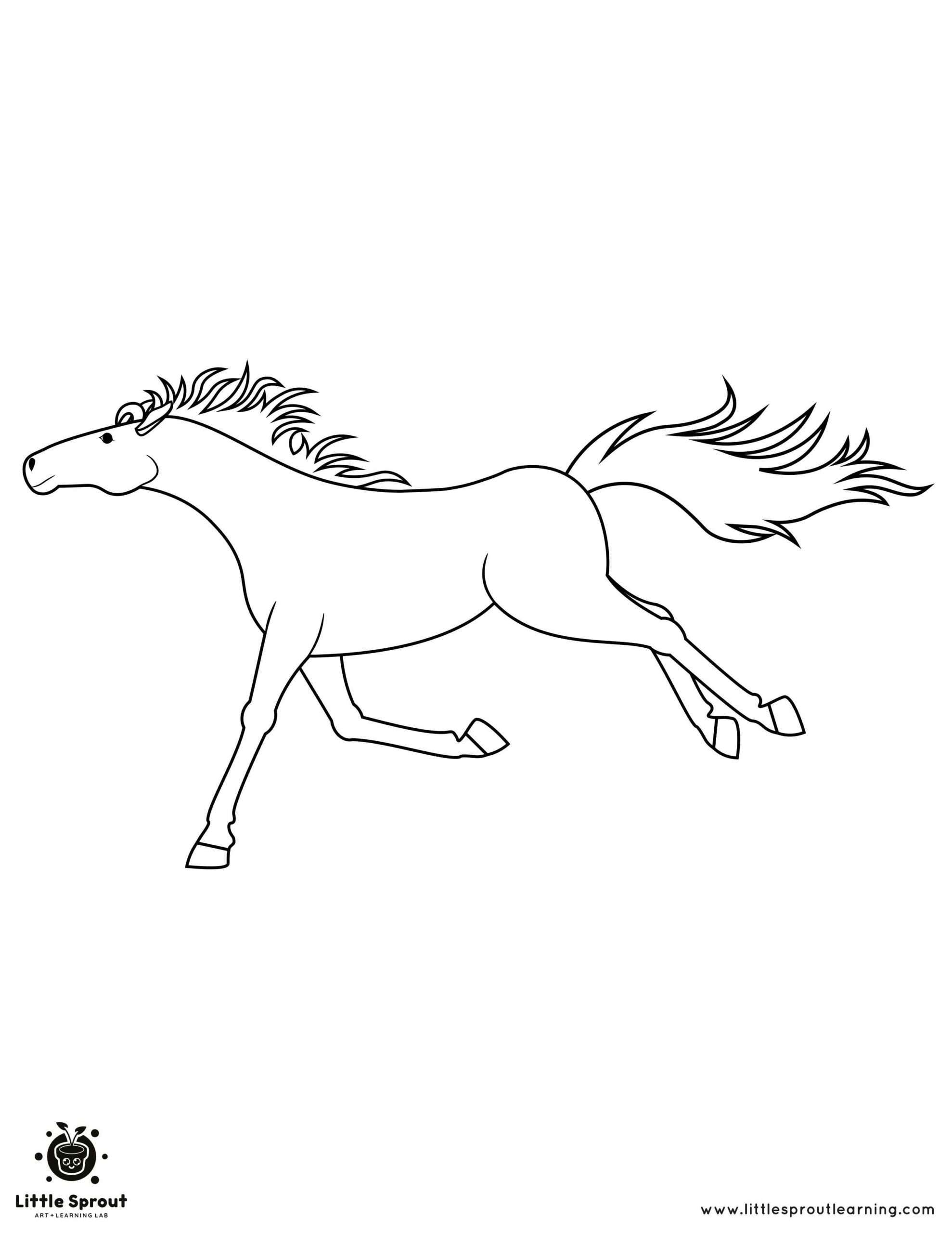 Running Wild Horse Coloring Page