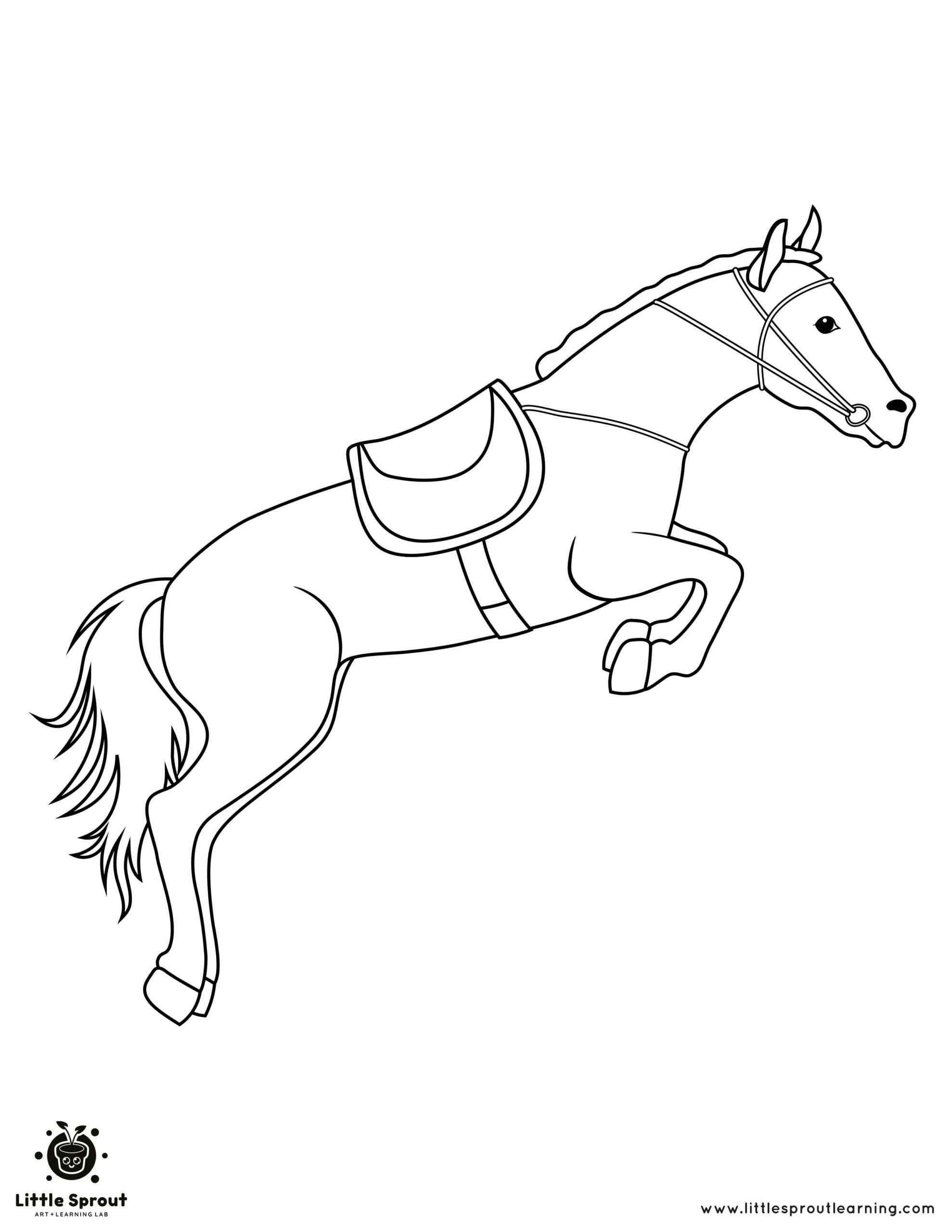 Jumping Horse Coloring Page