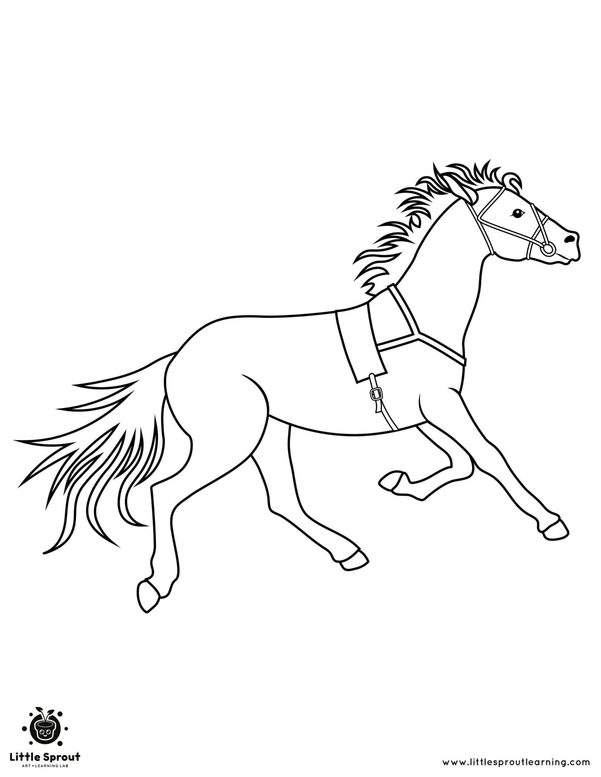 Trotting Horse Coloring Page