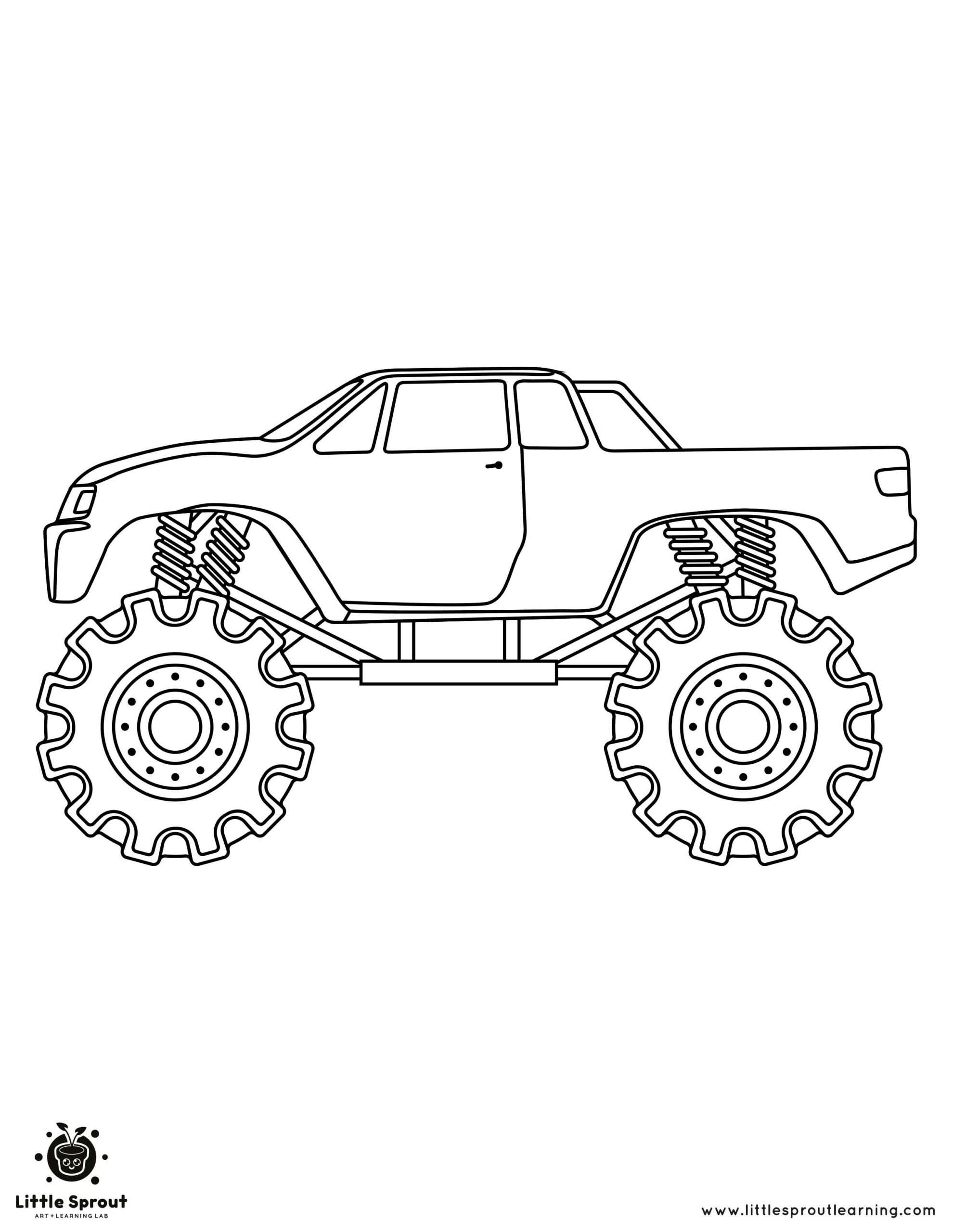 Rev Your Engine Monster Truck Coloring Page