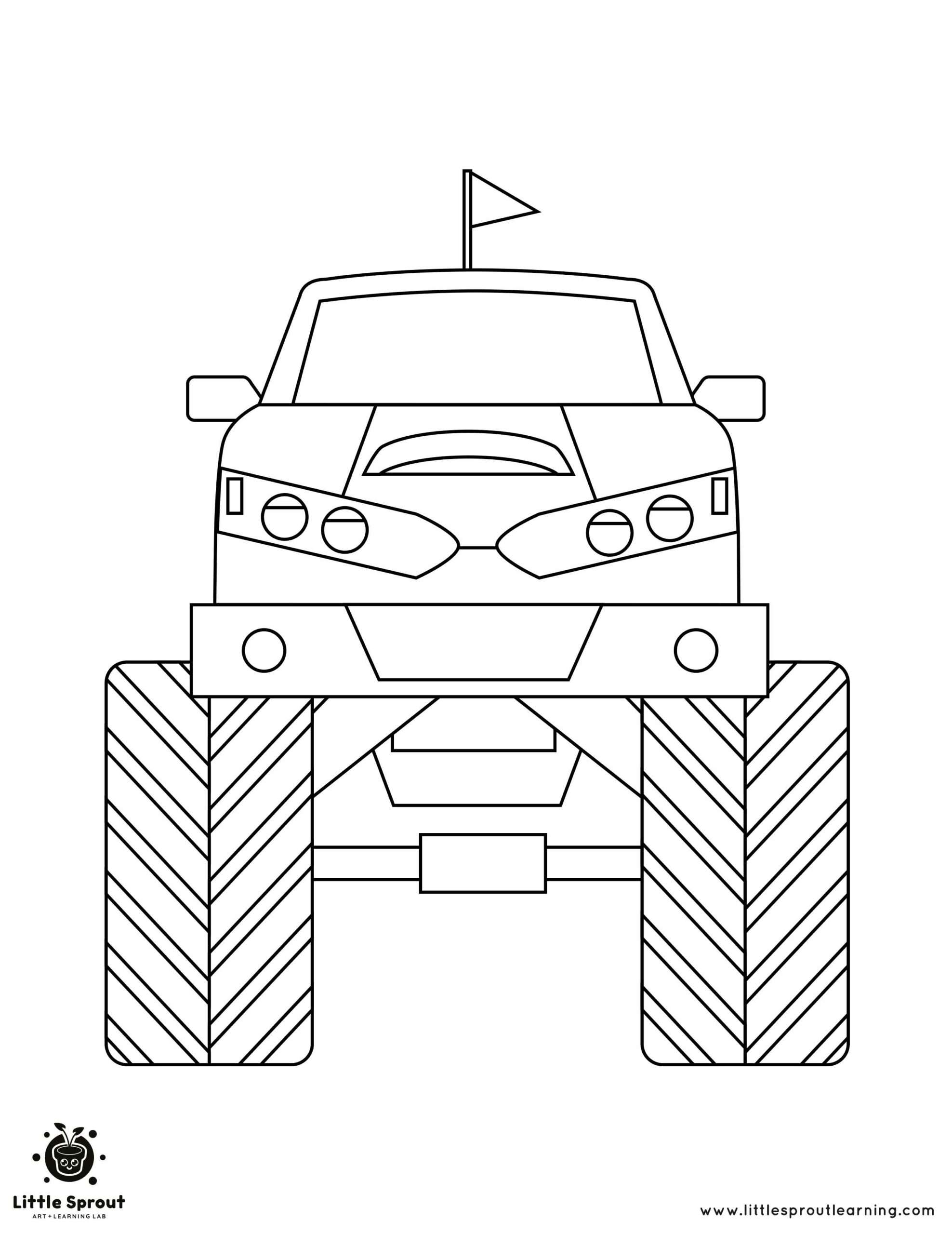 Head On Monster Truck Coloring Page