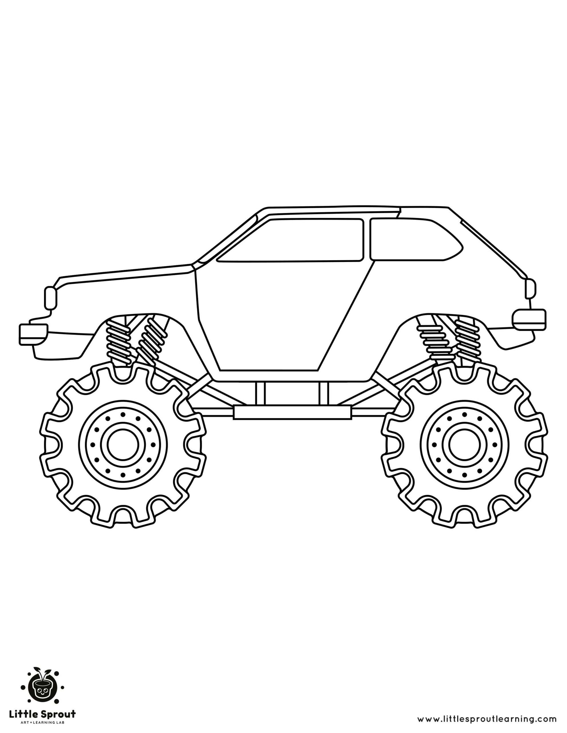 Ready to Race Monster Truck Coloring Page