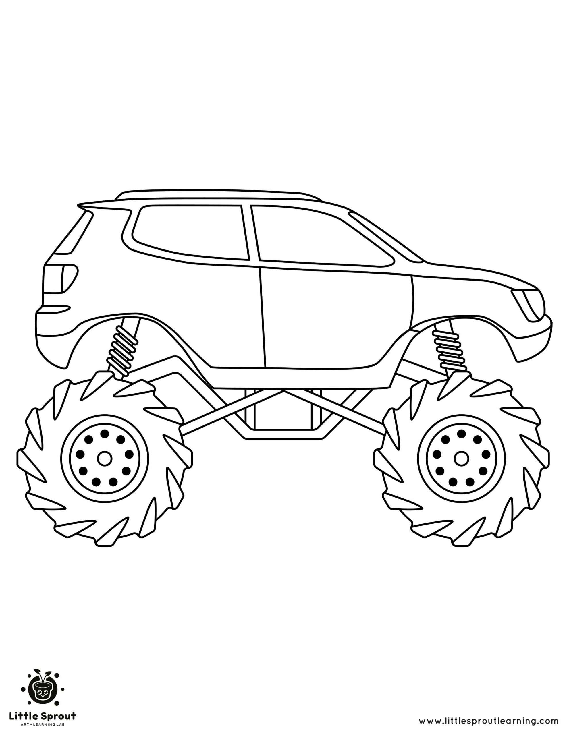 Rough and Tough Monster Truck Coloring Page