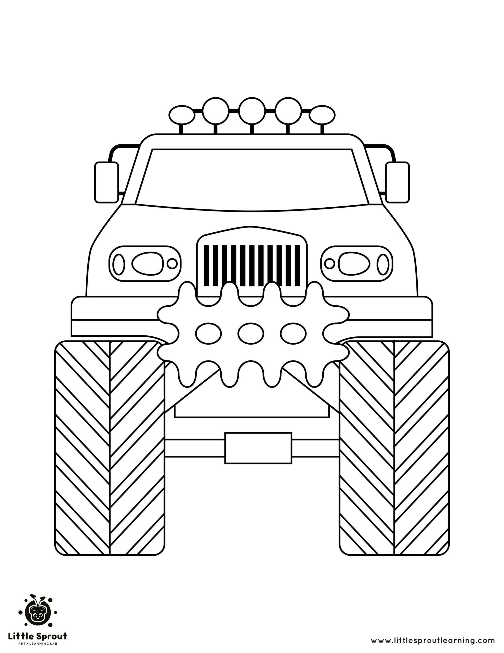 Heavy Duty Monster Truck Coloring Page