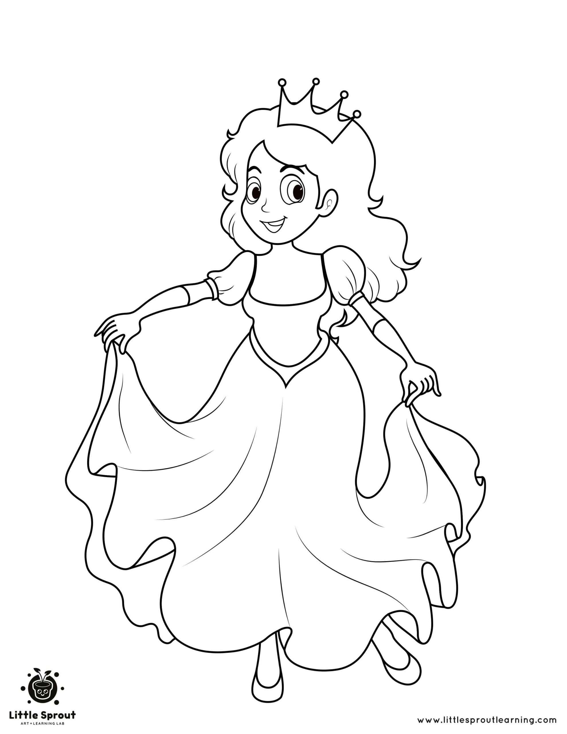 Curtsy Princess Coloring Page