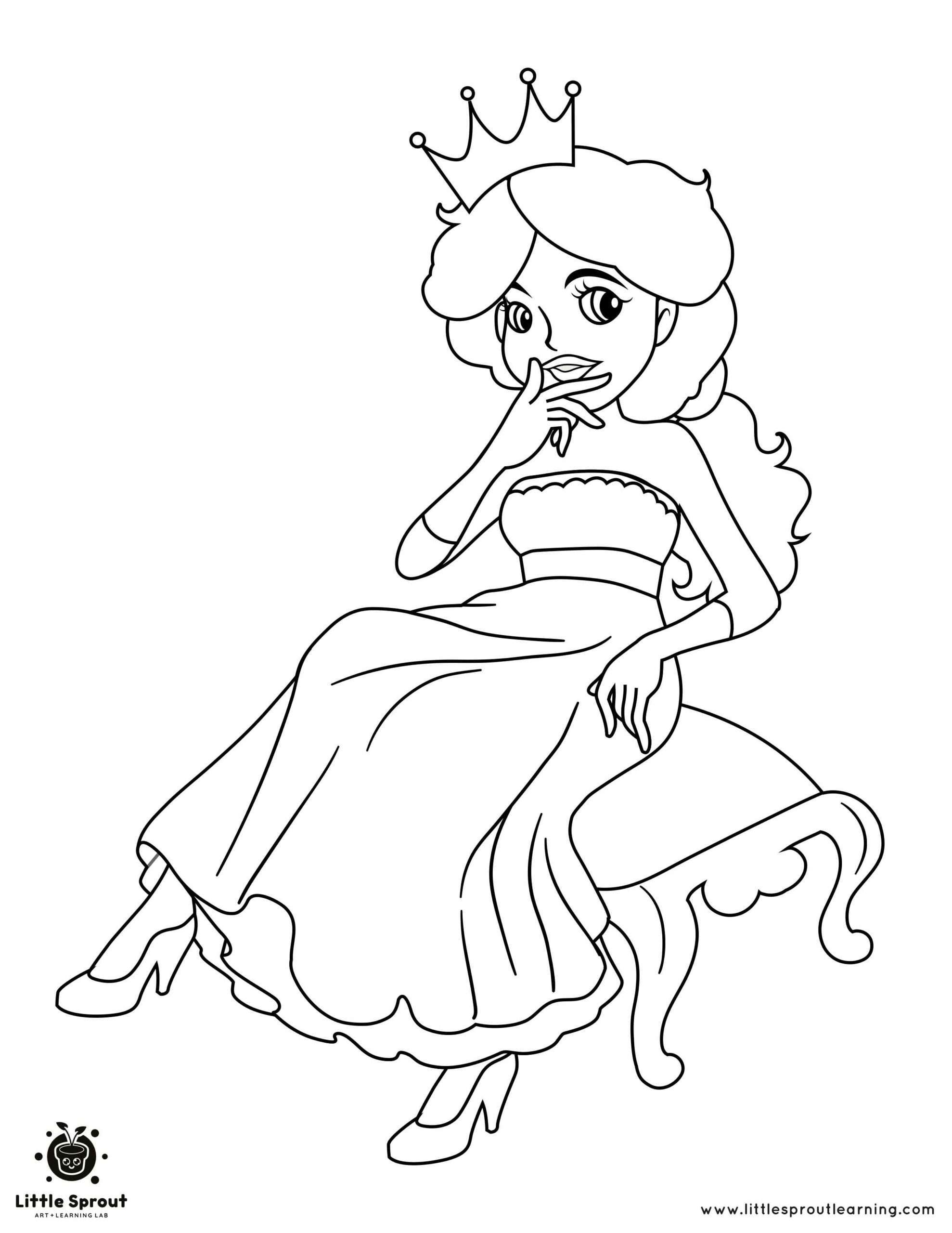 The Thinking Princess Coloring Page