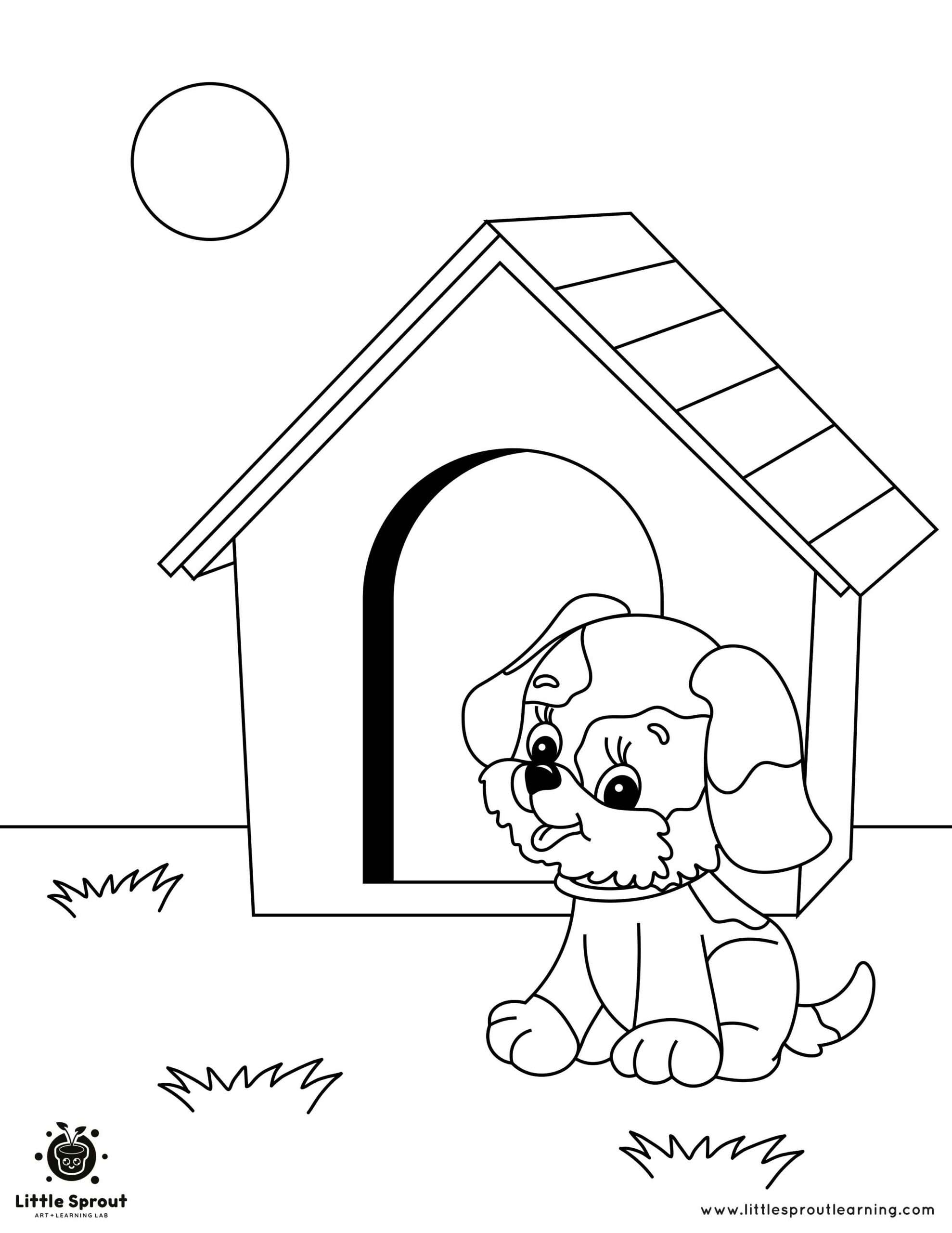 Smiling Puppy Coloring Page