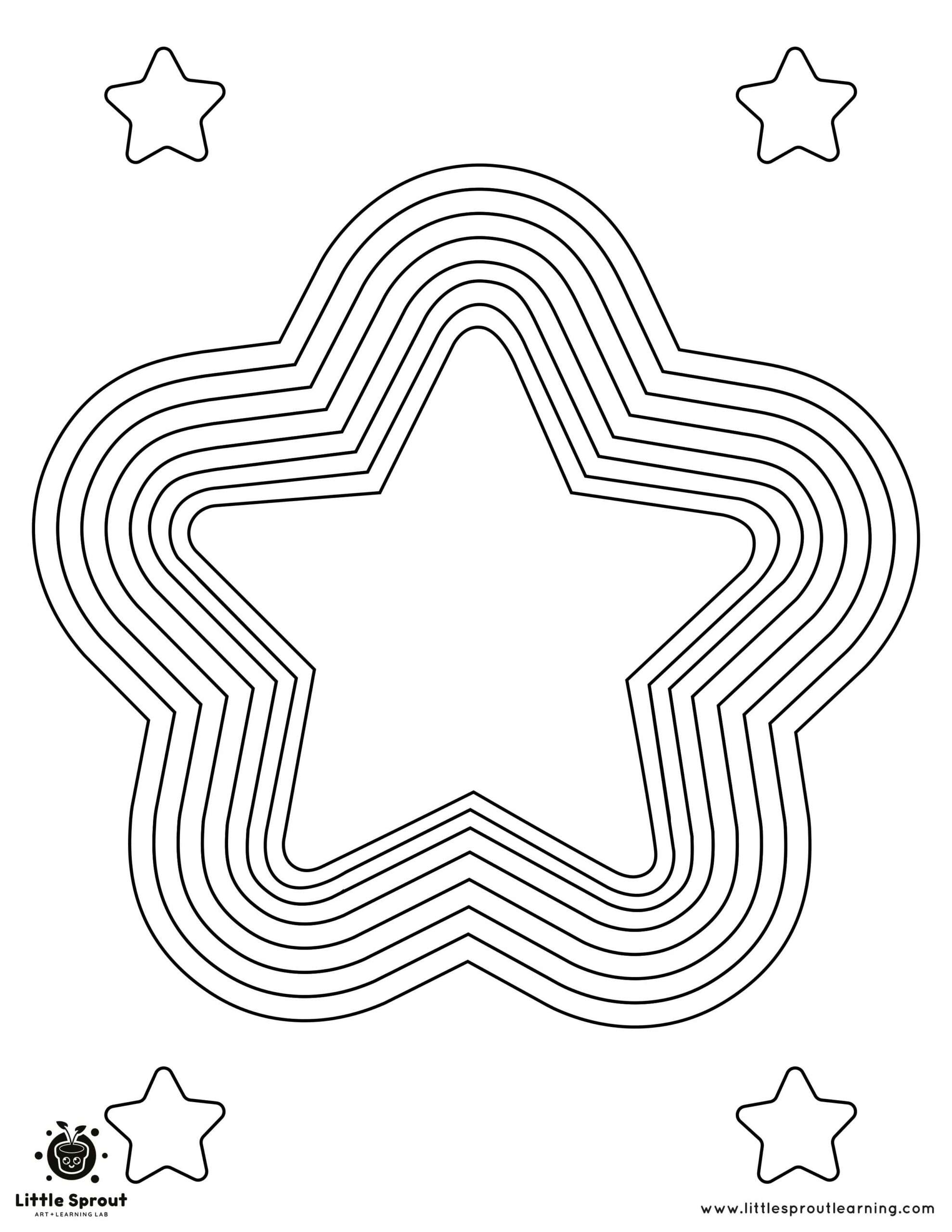 Star Shaped Rainbow Coloring Page