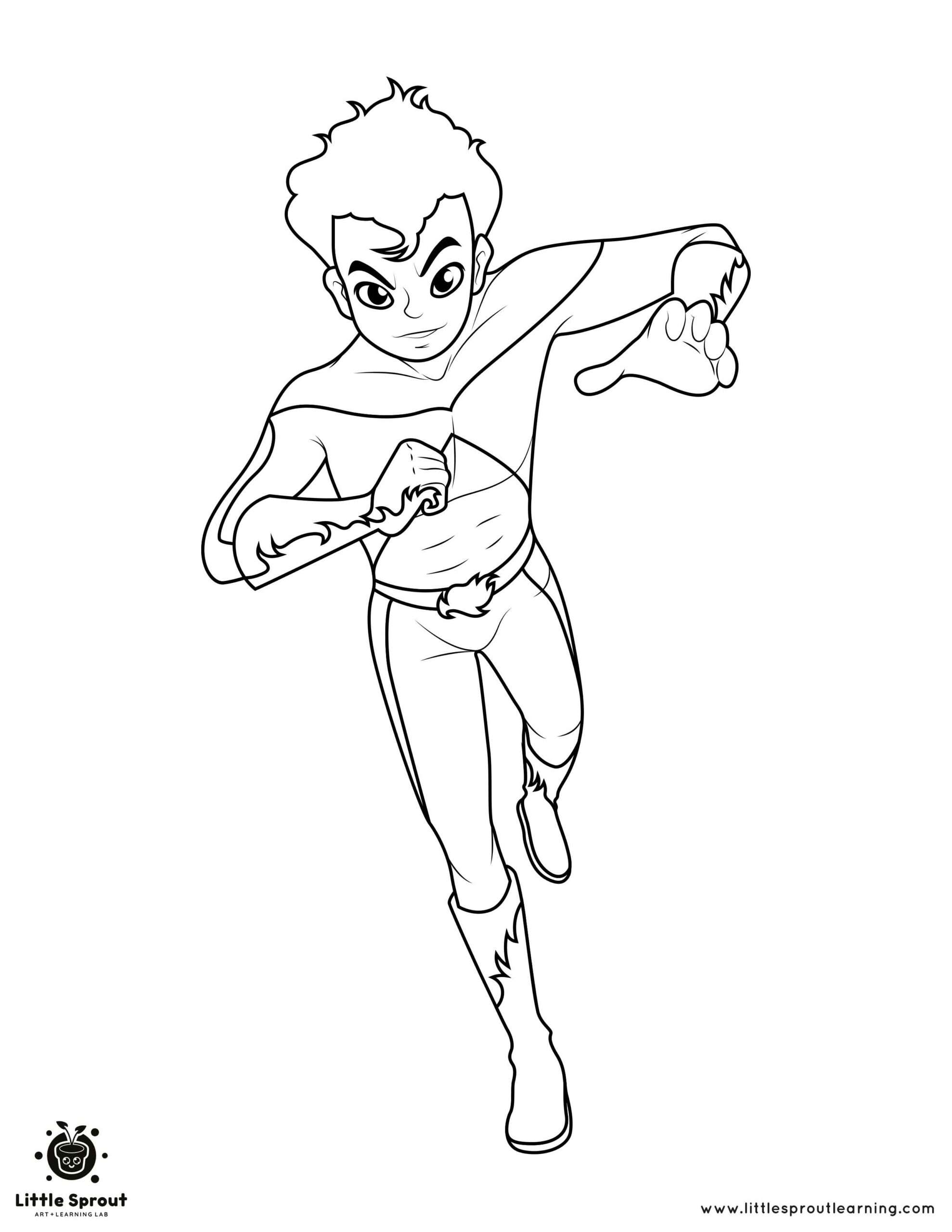 Saving the Day Superhero Coloring Page