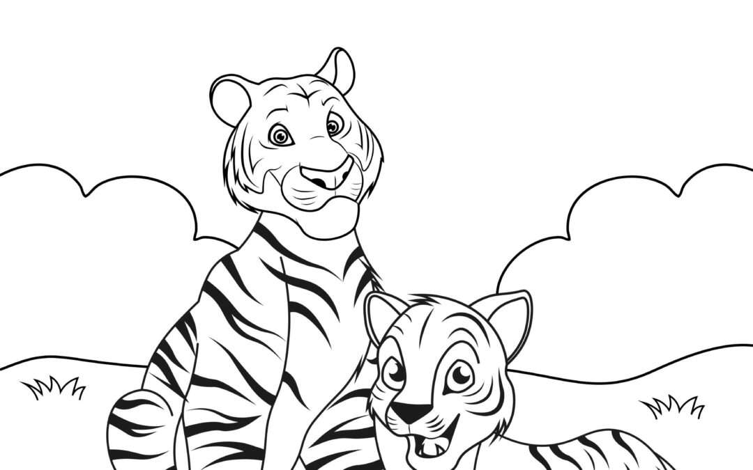 Playtime Tiger Coloring Page