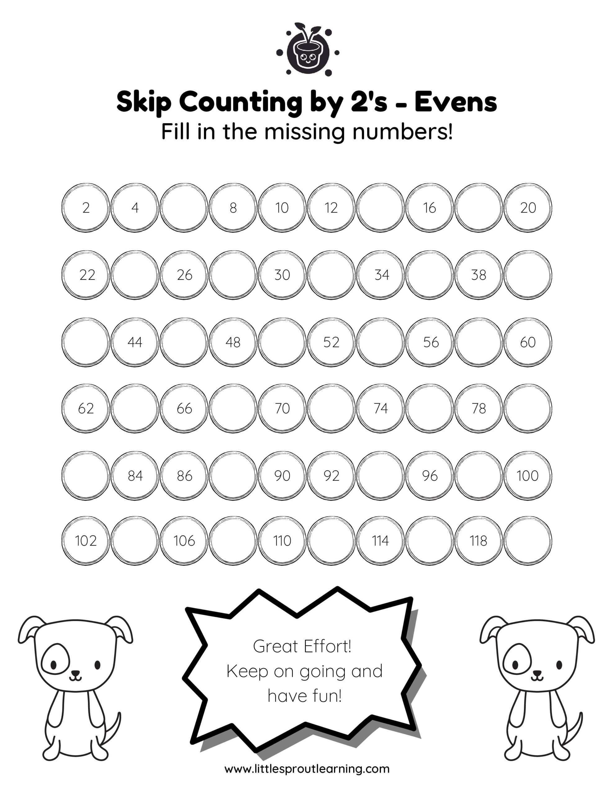 Skip Counting by 2’s – Even Numbers