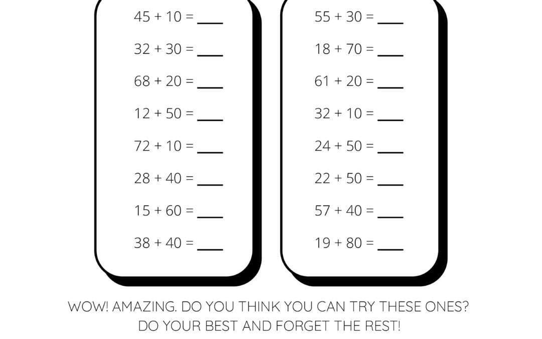 Adding Whole Tens to 2 Digit Numbers