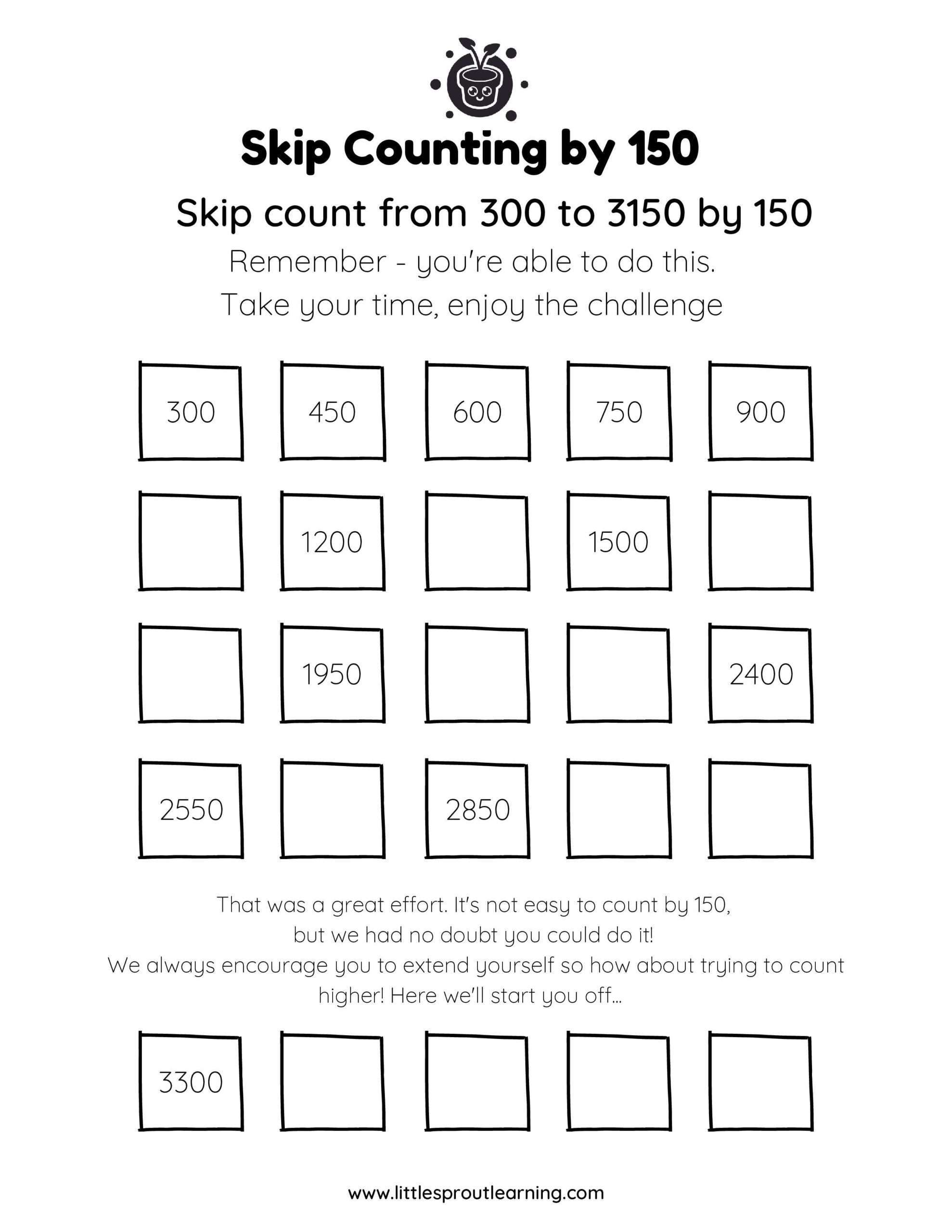 Skip Counting by 150
