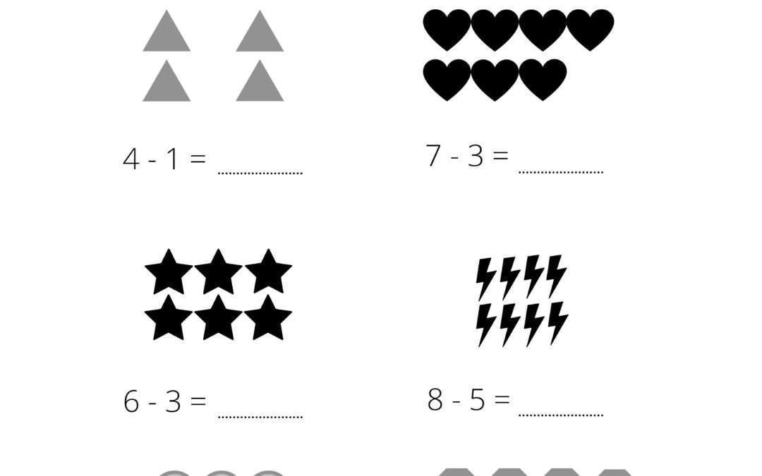 Subtraction With Symbols and Subtraction Single Digit