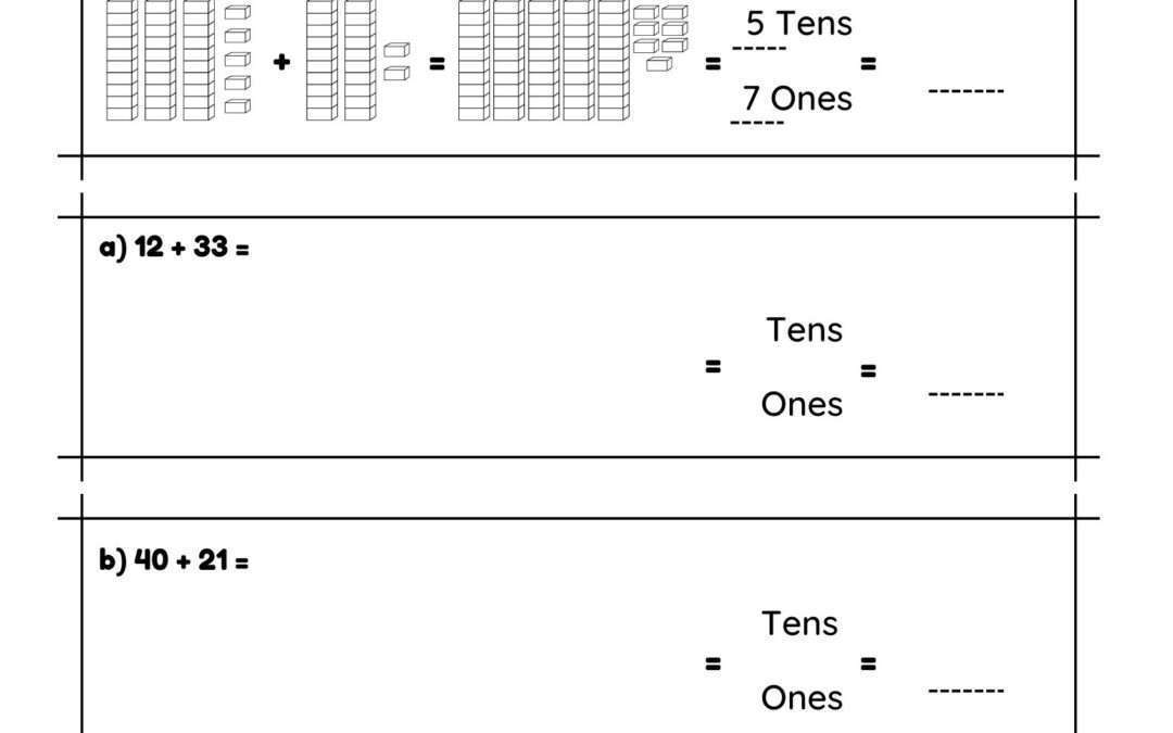 Addition with Base Blocks Ones and Tens