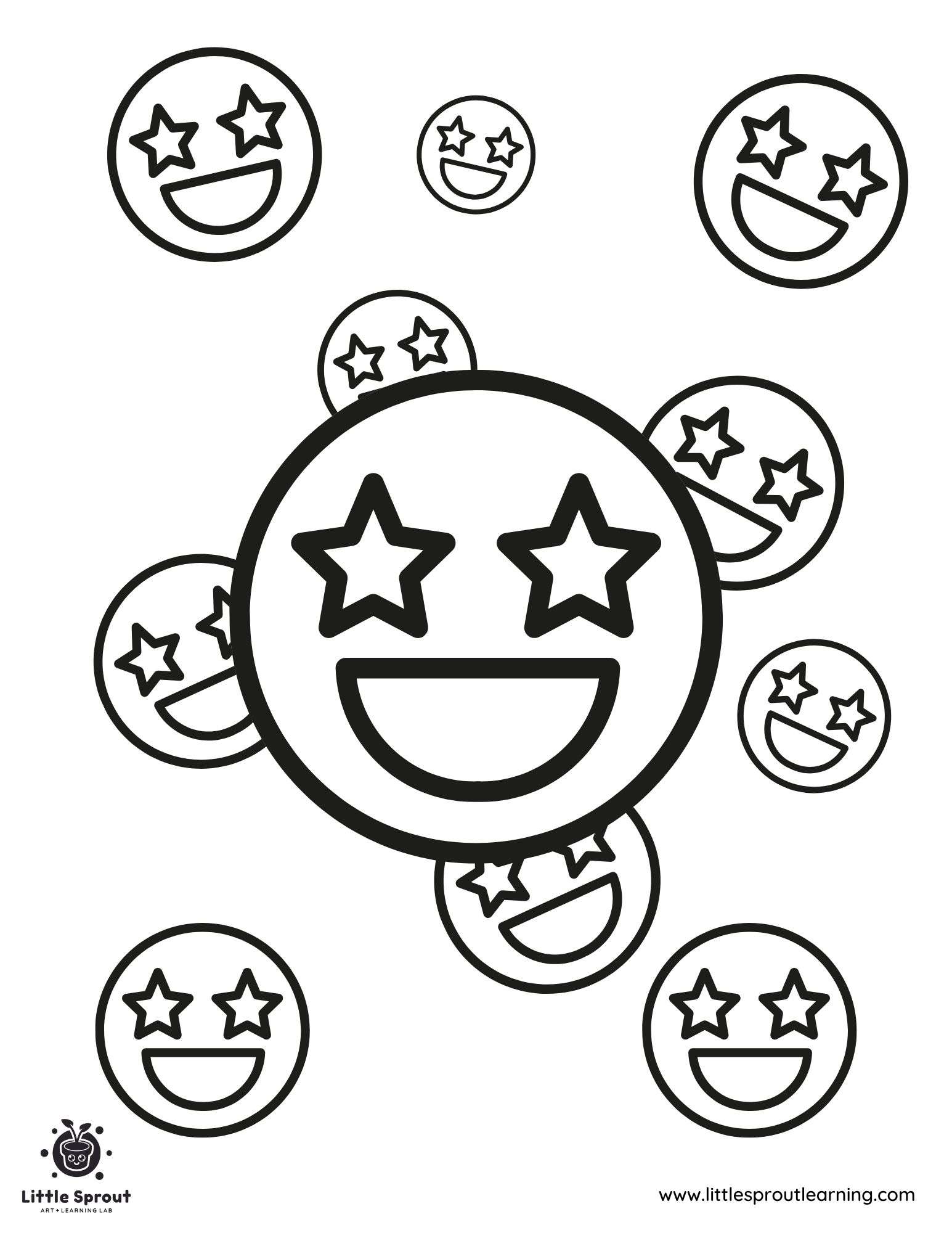 Emoji Star Coloring Page