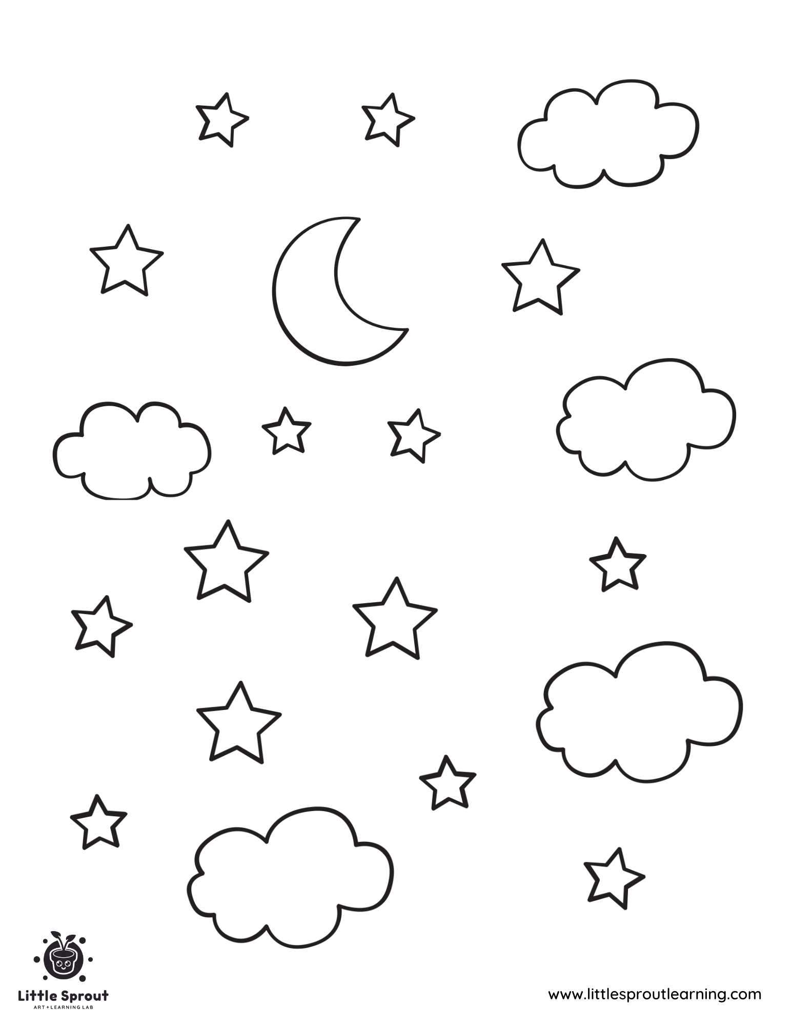 Night Sky Star Coloring Page