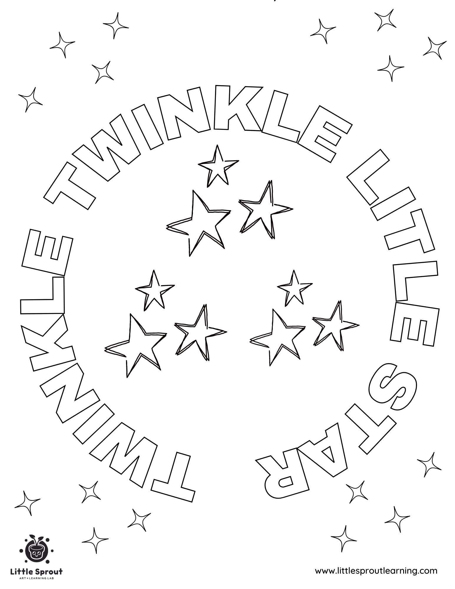 Twinkle Twinkle Little Star Coloring Page