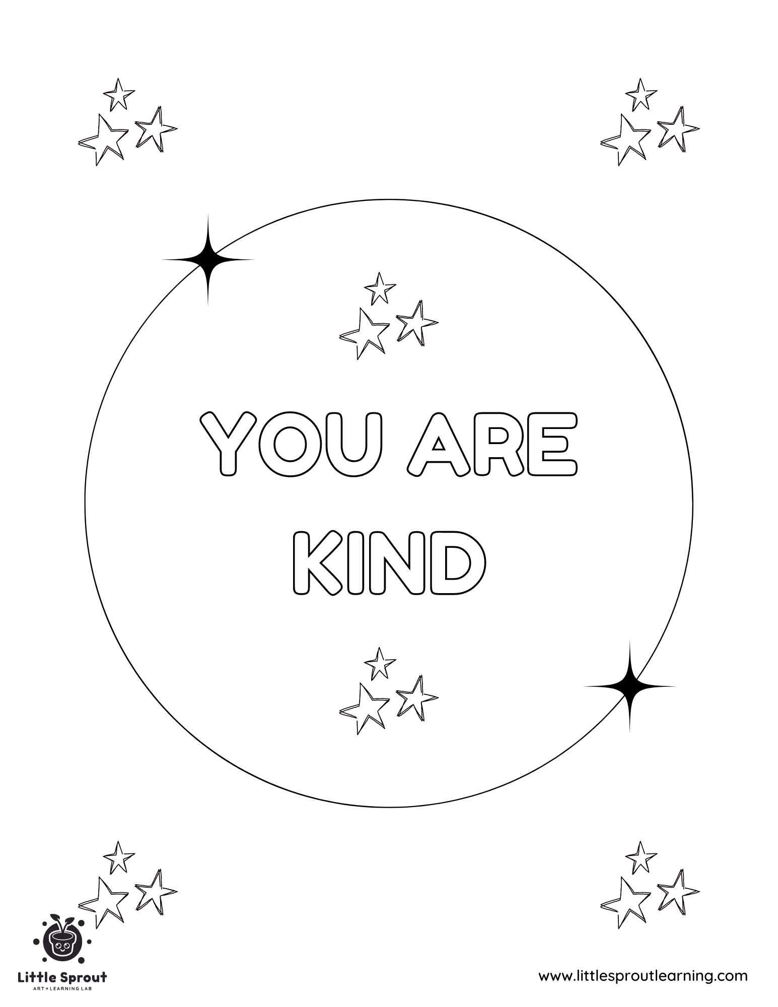 You are Kind Star Coloring Page