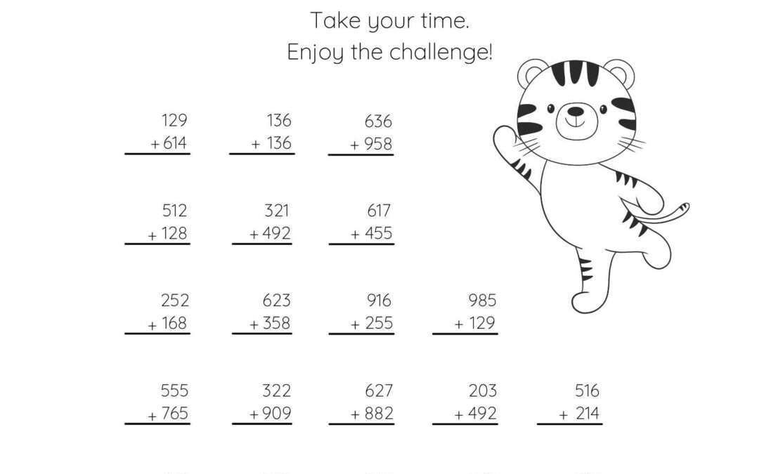 Adding in Columns Worksheet