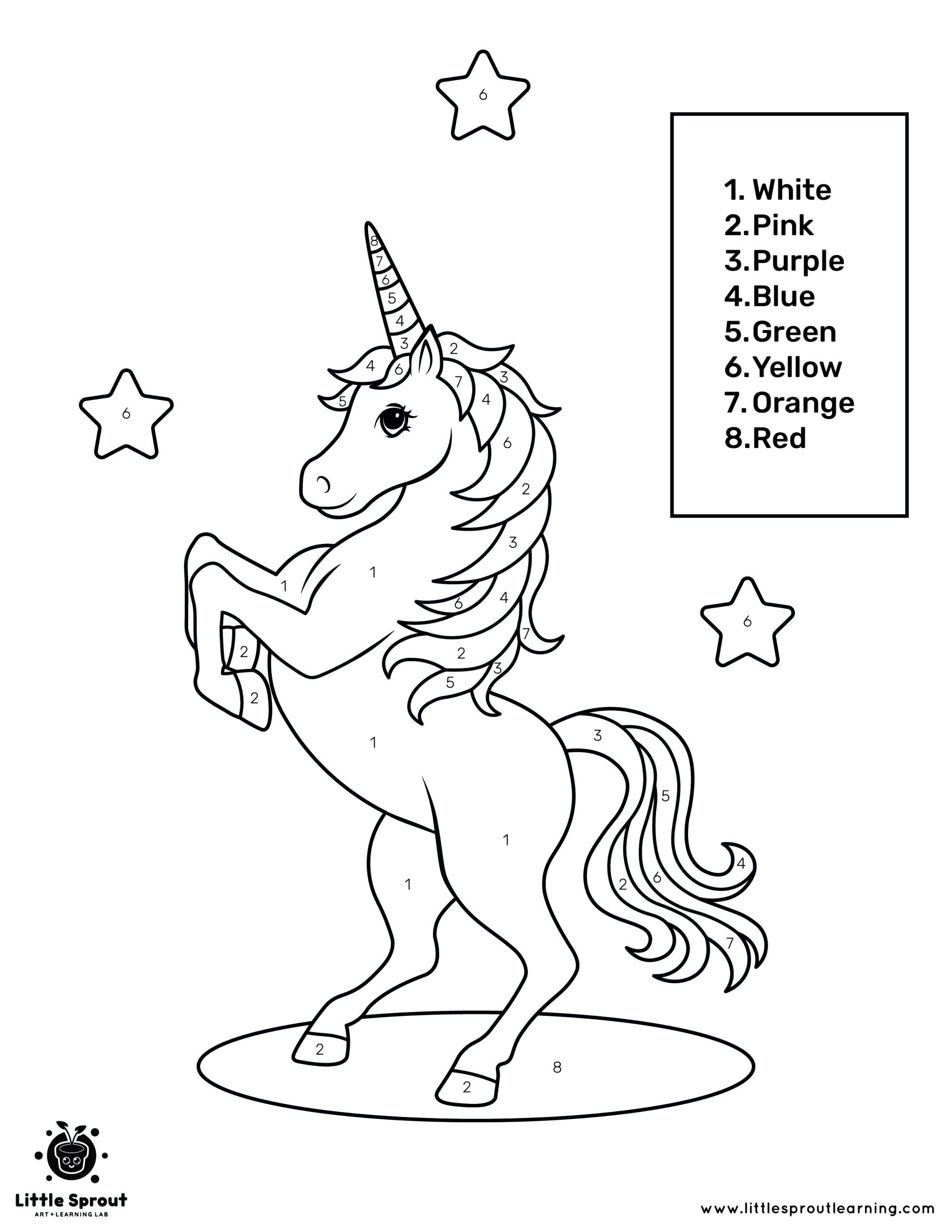 Unicorn Color By Numbers