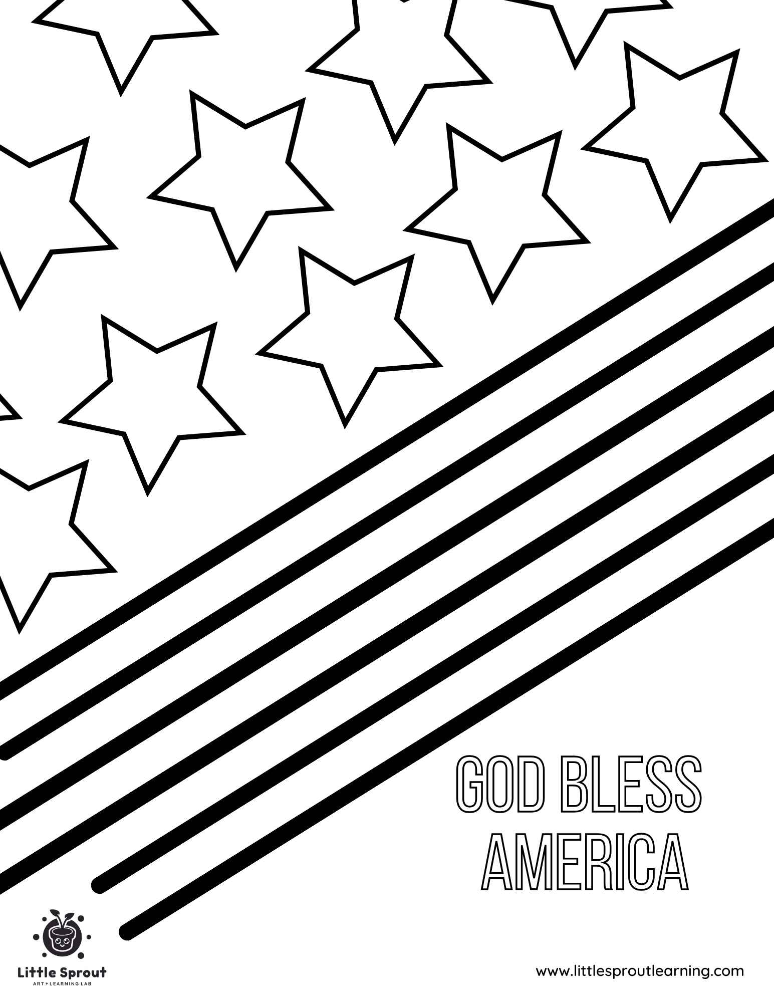 Stars and Stripes American Flag Coloring Page