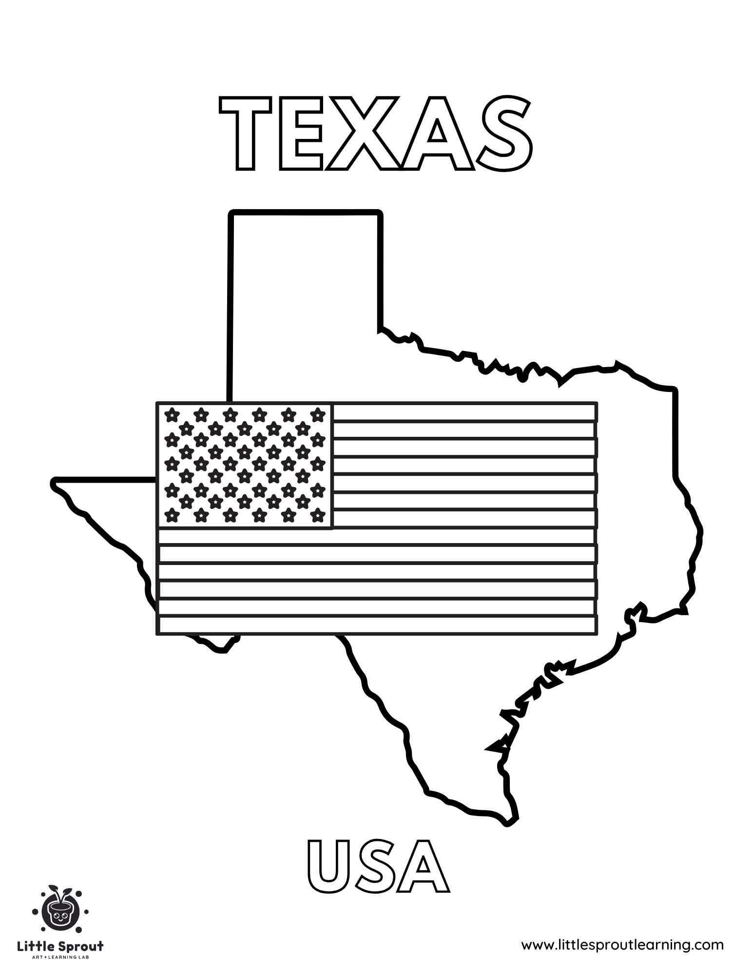 Texas United States of America Coloring Page